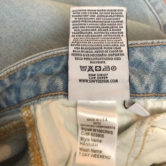 Siwy Hannah Skinny Light Wash Embroidered Quote Distressed Jeans 7 Day Weekend - Picture 12 of 14